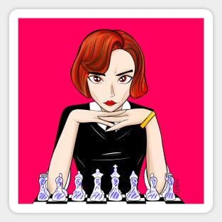 Beth the queen’s gambit in chessmaster Selfie Magnet